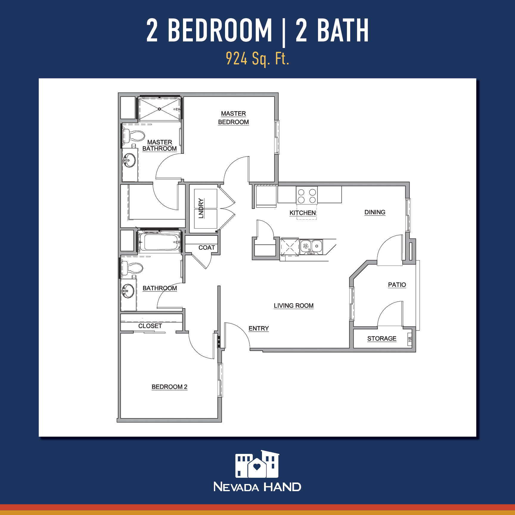Decatur Commons Family Apartments two bedroom floorplan-family